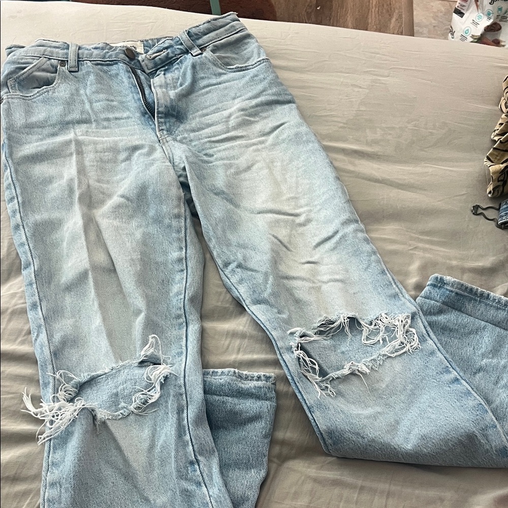 ROLLA'S Distressed Light Blue Boyfriend Jeans